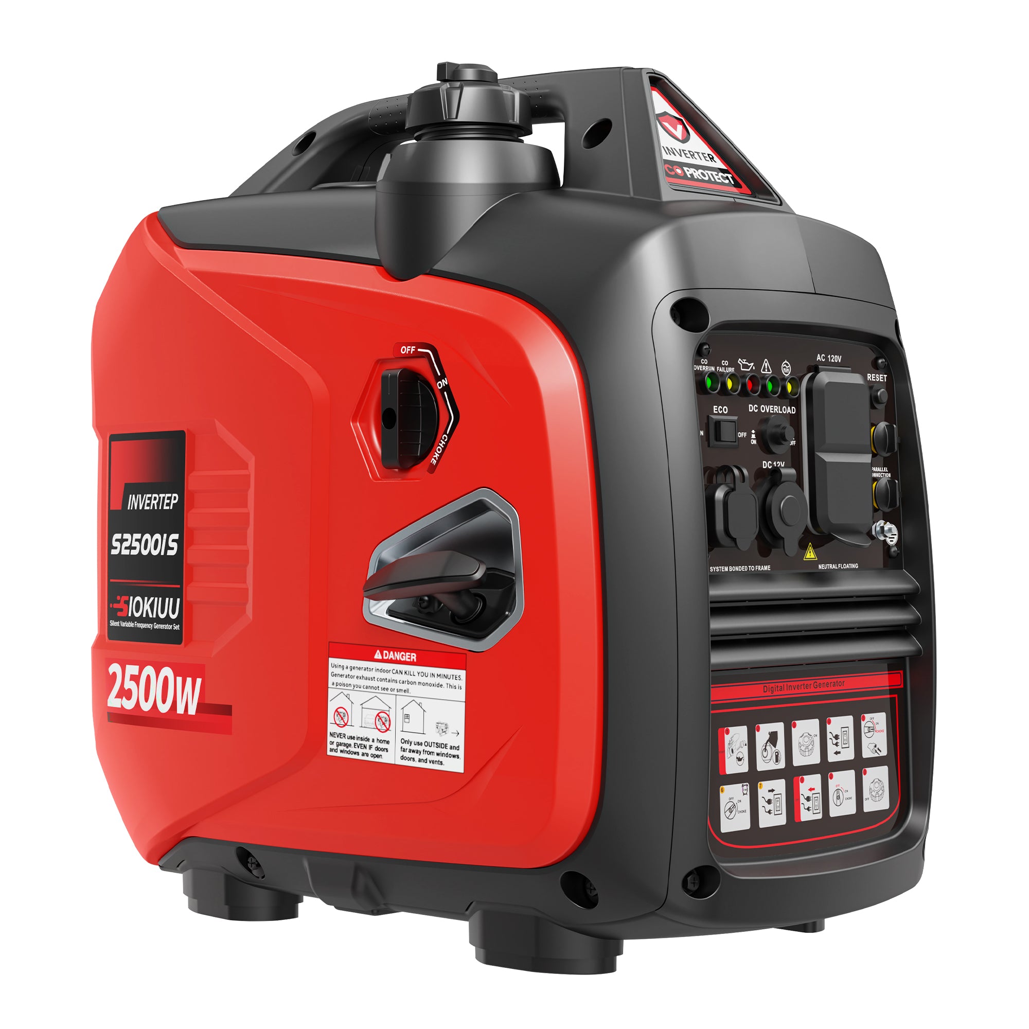 2500W Portable Generator Super Quiet Inverter Generator Ultra Lightweight for Home Backup