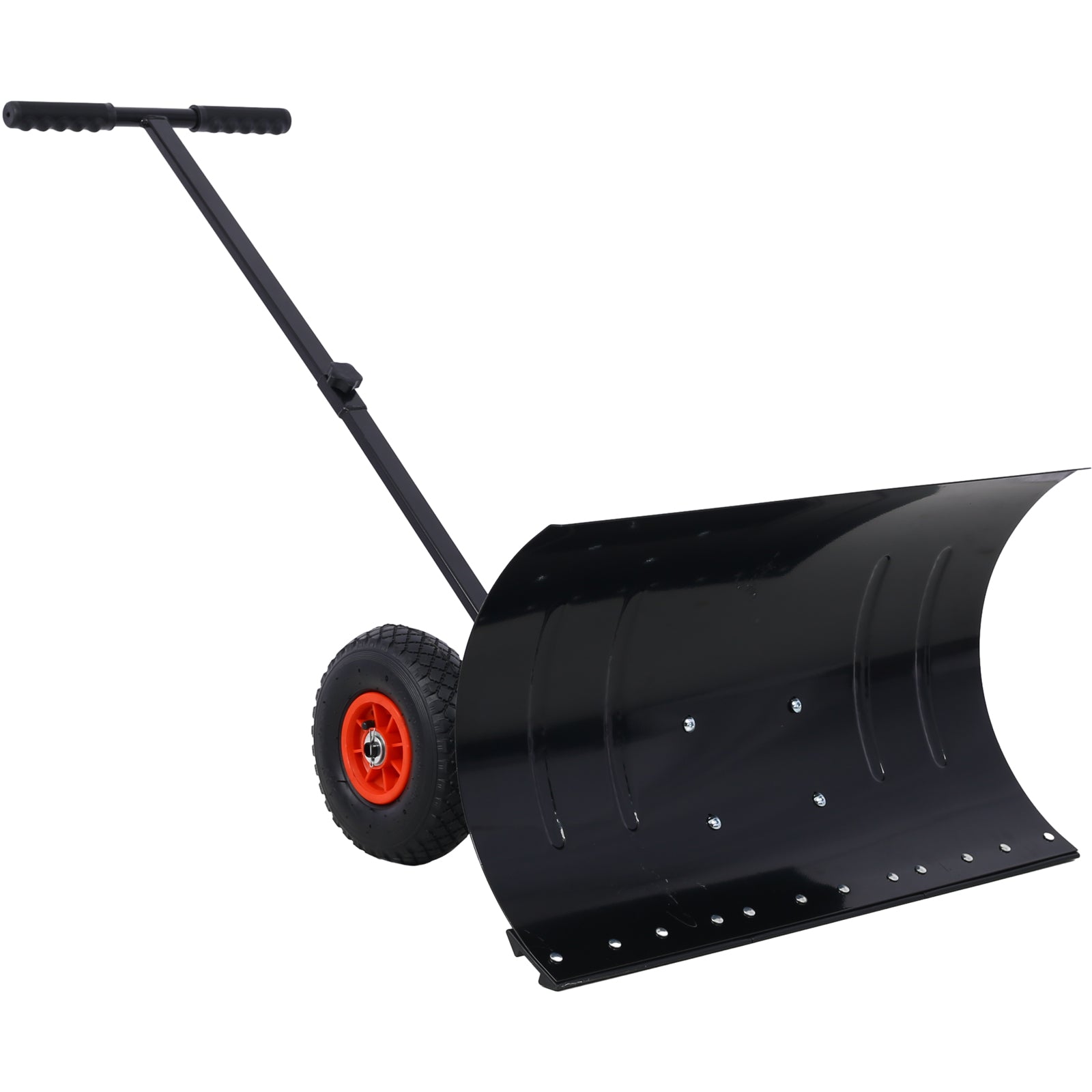 29-Inch Wheeled Snow Pusher with Adjustable Handle