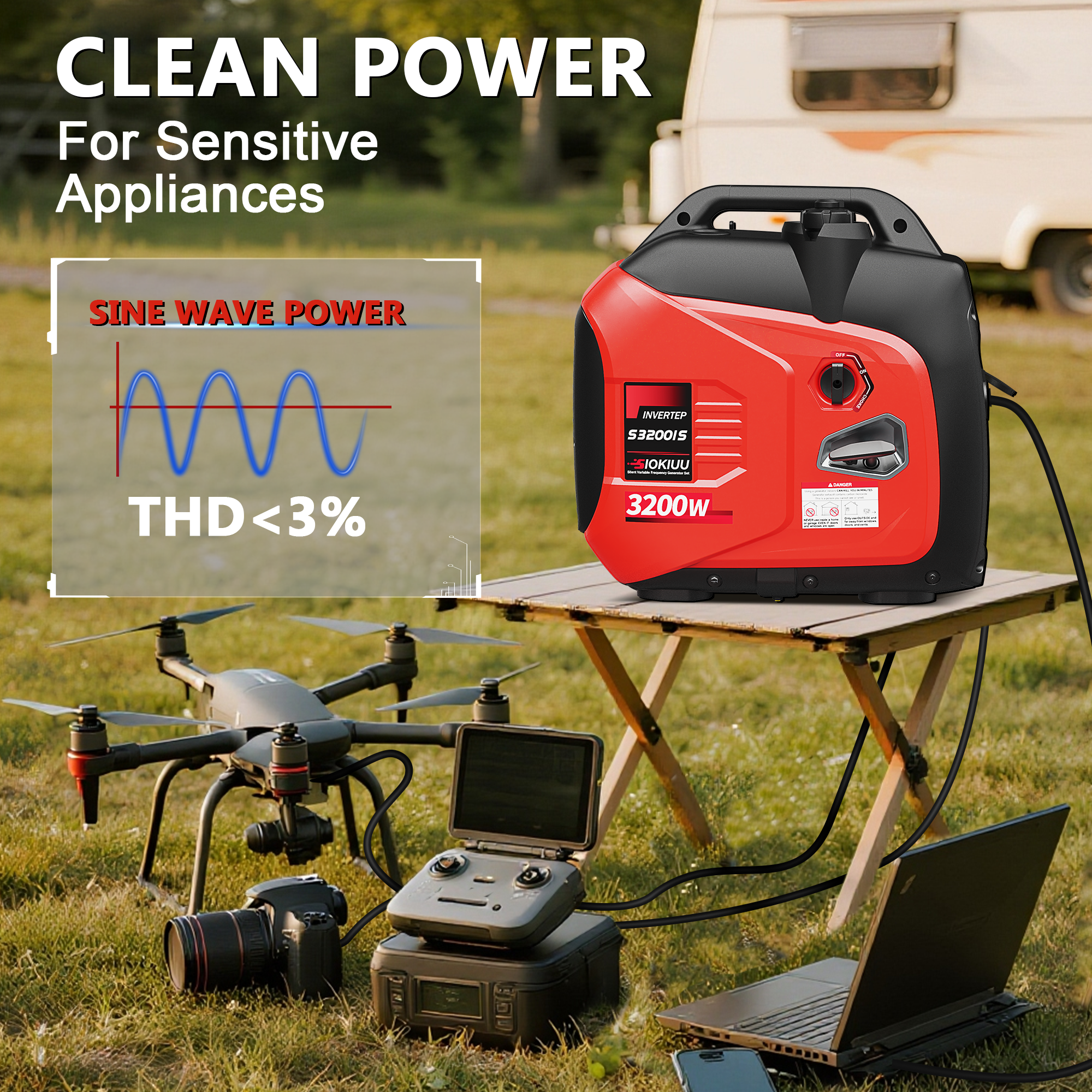 3200W Portable Generator Super Quiet Inverter Generator