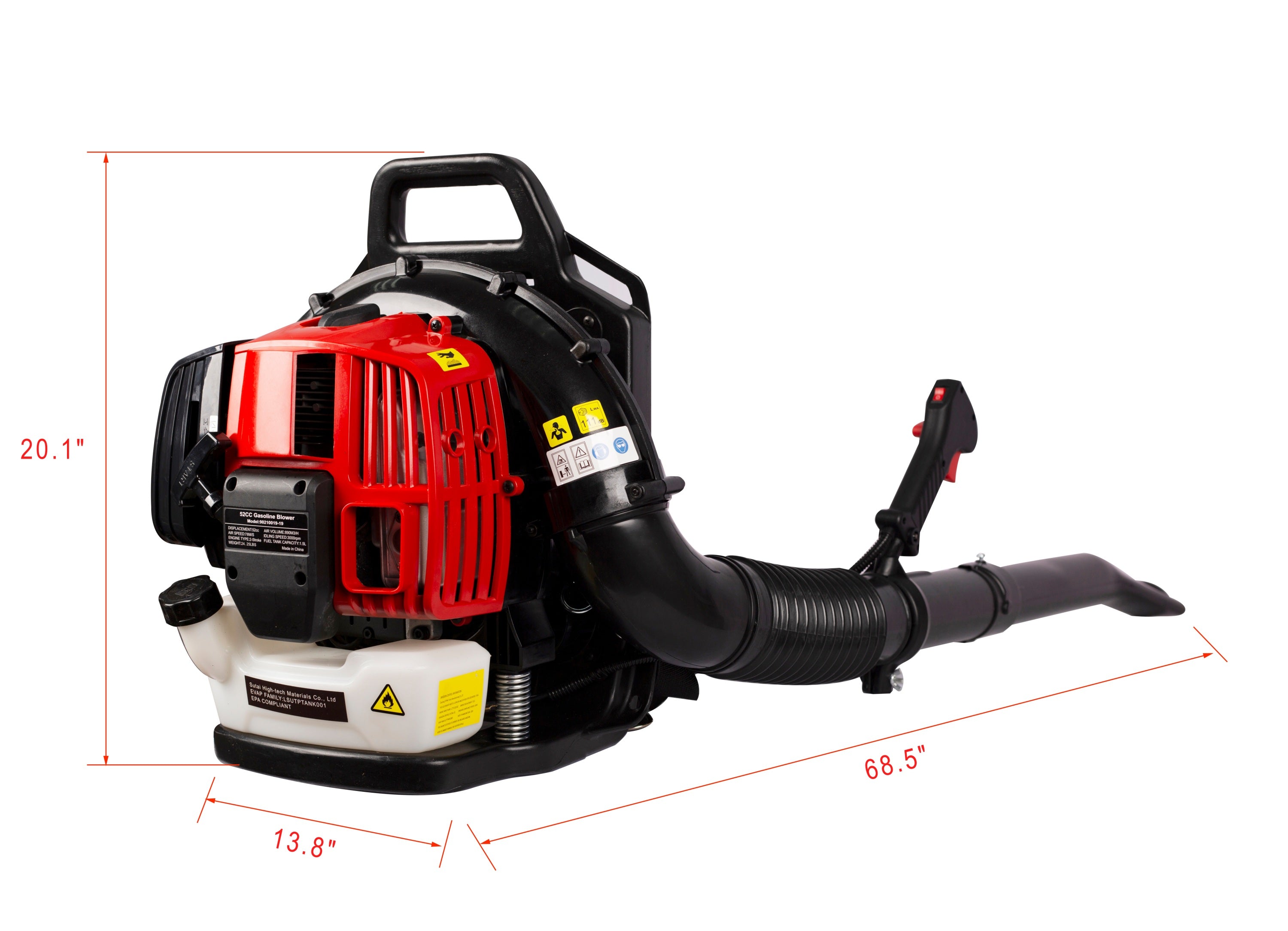 52CC 2-Cycle Gas Backpack Leaf Blower with extention tube