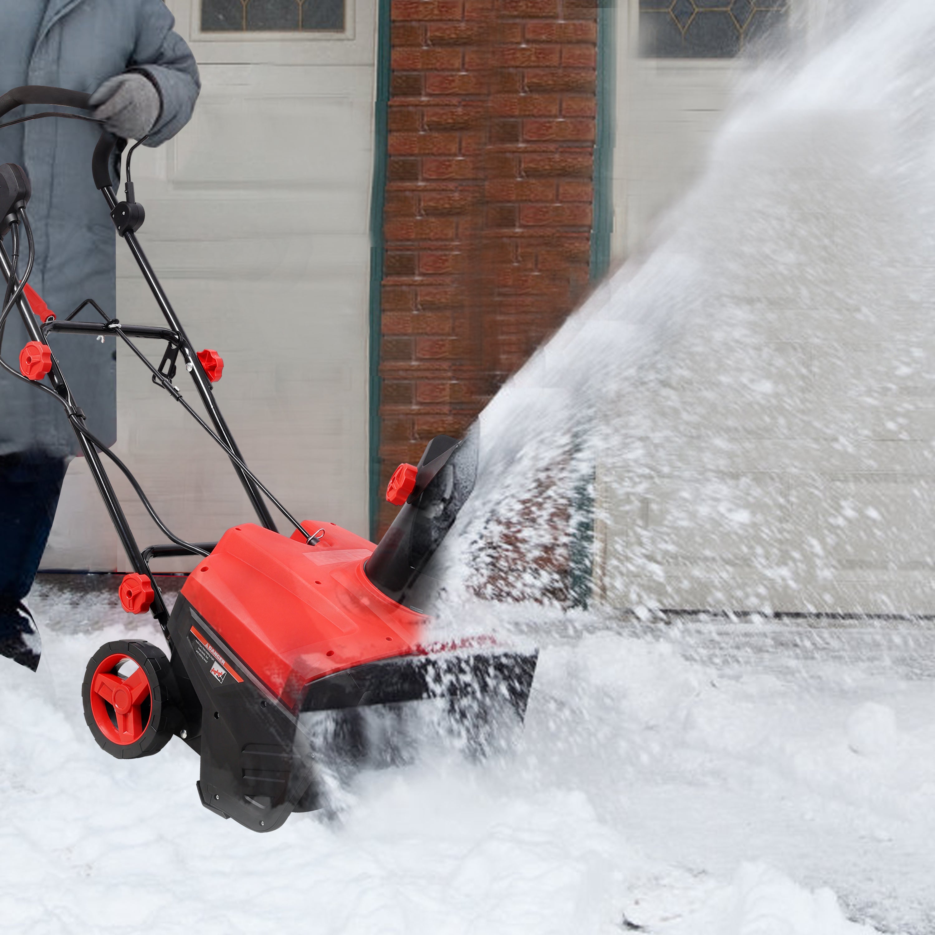 20-Inch Corded Electric Snow Thrower with LED
