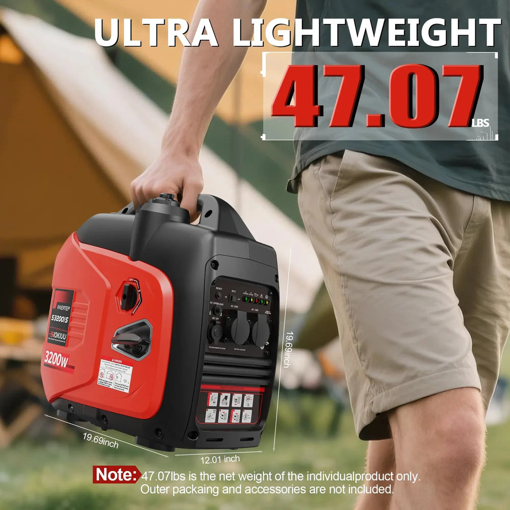 SIOKIUU 3200W Quiet Portable Inverter Generator – Reliable Power for Home and Outdoor Use - SIOKIUU