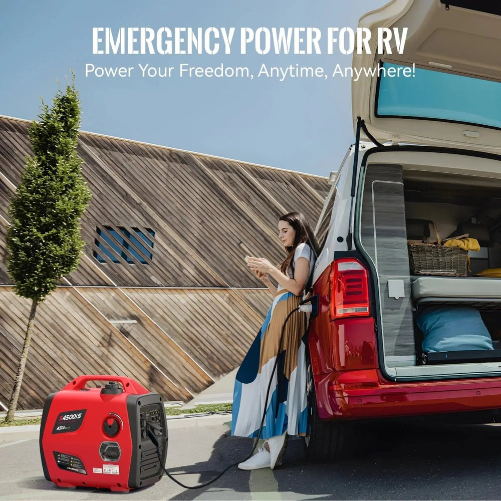 SIOKIUU 4500W Ultra - Quiet Inverter Generator - Essential Power for RV, Cabin, and Home Backup - SIOKIUU