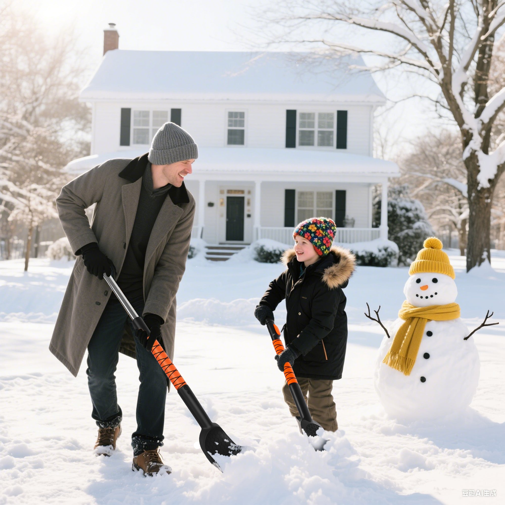 43-Inch Extendable Snow Brush & Ice Scraper Tool