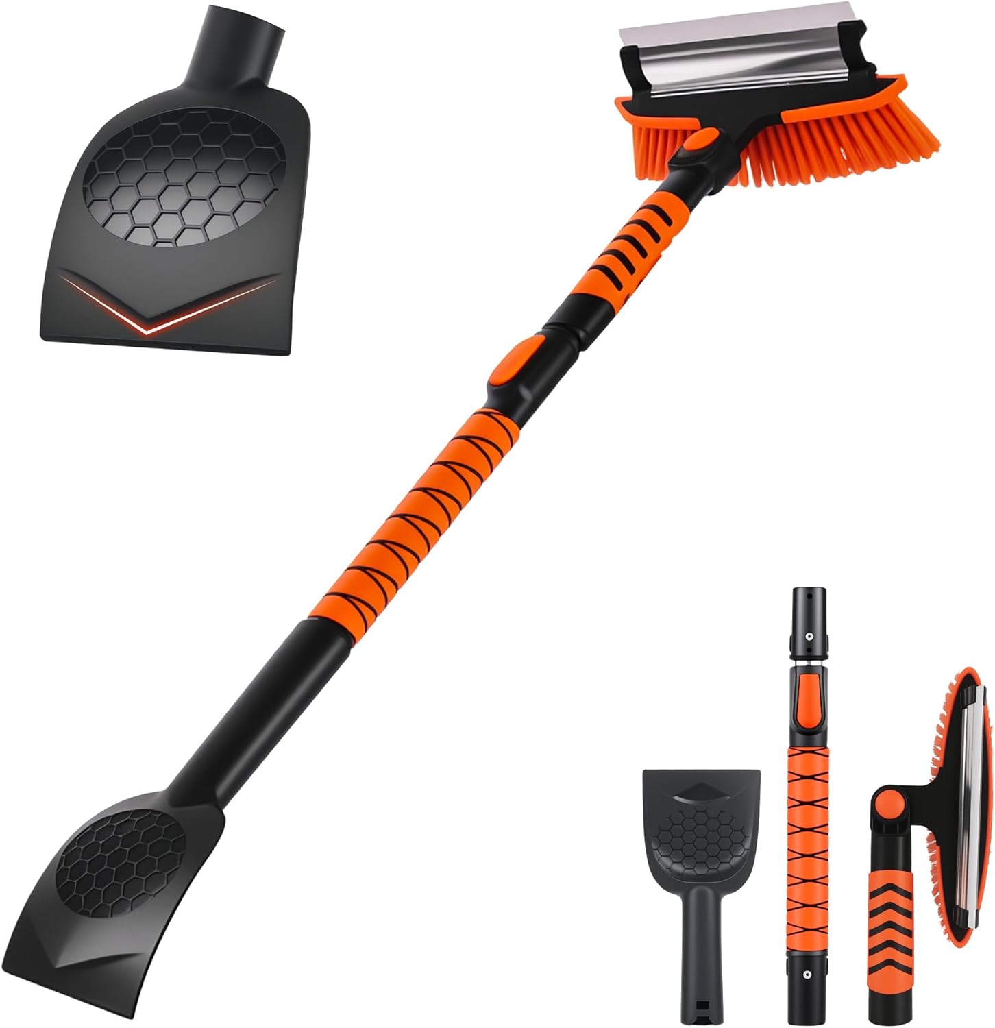 43-Inch Extendable Snow Brush & Ice Scraper Tool