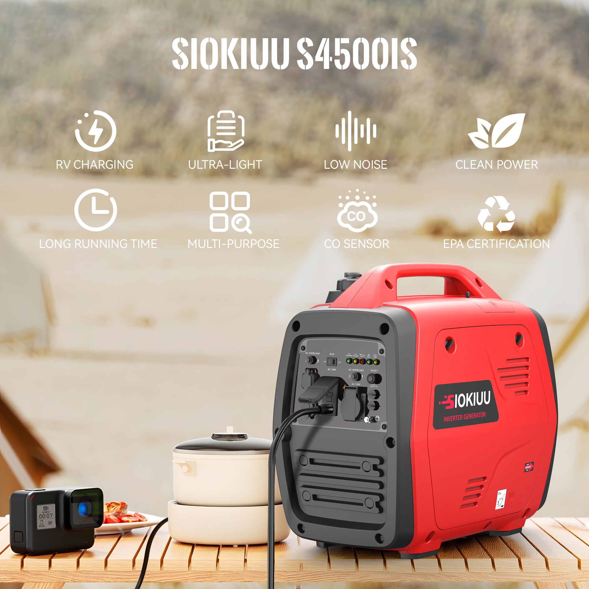 4500W Ultra-Quiet Inverter Generator: Essential Power for RV, Cabin, and Home Backup