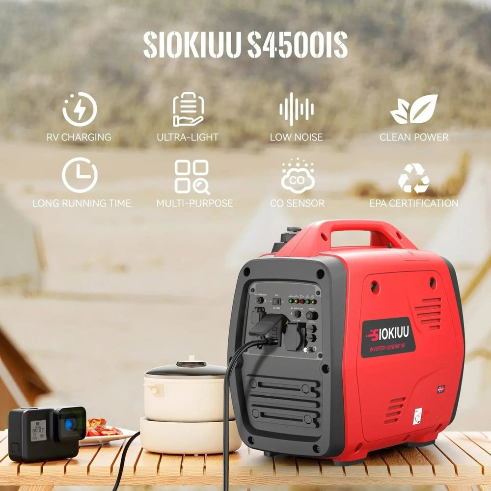 SIOKIUU 4500W Ultra - Quiet Inverter Generator - Essential Power for RV, Cabin, and Home Backup - SIOKIUU