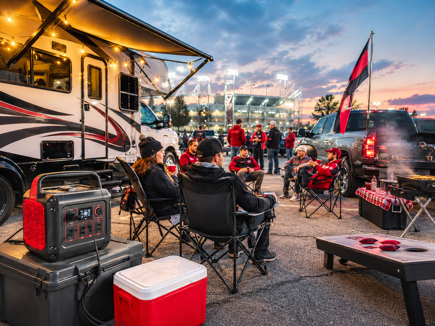 Tailgating with portable generator