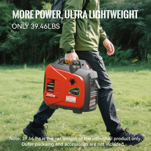 2500W Portable Generator Super Quiet Inverter Generator Ultra Lightweight for Home Backup - Image 8