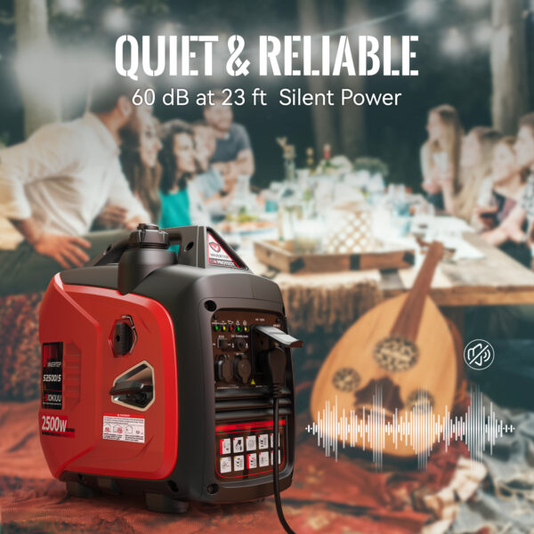 2500W Portable Generator Super Quiet Inverter Generator Ultra Lightweight for Home Backup - Image 6
