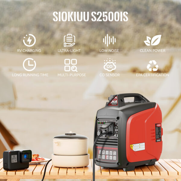 2500W Portable Generator Super Quiet Inverter Generator Ultra Lightweight for Home Backup - Image 9