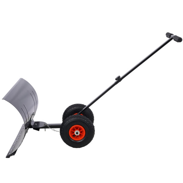 Snow Shovel with Wheels, Snow Pusher, Cushioned Adjustable Angle Handle Snow Removal Tool, 29" Blade, 10" Wheels,black color - Image 5
