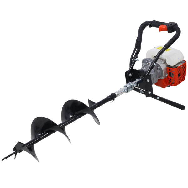 Post Hole Digger, 43cc Post Hole Digger, Gas Powered Earth Digger with 6&8" and absorber,Earth Auger Drill Bit, 30 inch Long Alloy Steel Auger, for Farmland, Garden and Plant, EPA Certification - Image 9