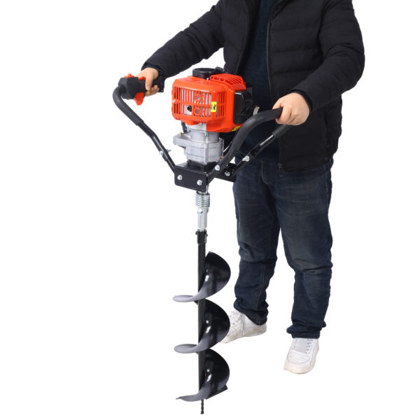 Post Hole Digger, 43cc Post Hole Digger, Gas Powered Earth Digger with 6&8" and absorber,Earth Auger Drill Bit, 30 inch Long Alloy Steel Auger, for Farmland, Garden and Plant, EPA Certification - Image 14