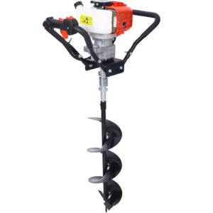 Post Hole Digger, 43cc Post Hole Digger, Gas Powered Earth Digger with 6&8" and absorber,Earth Auger Drill Bit, 30 inch Long Alloy Steel Auger, for Farmland, Garden and Plant, EPA Certification