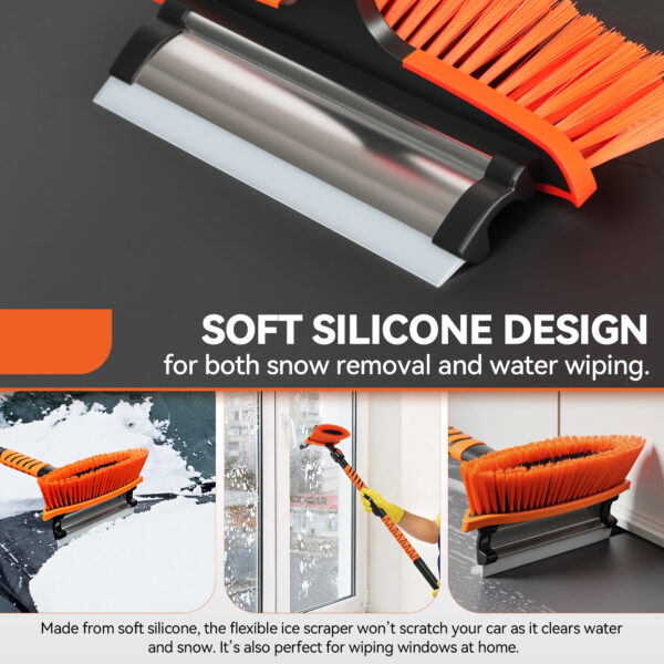 43.3" Snow Brush and Ice Scrapers for Car Windshield Extendable Detachable Snow Removal Tool for Trucks SUVS with Ergonomic Foam Grip - Image 2