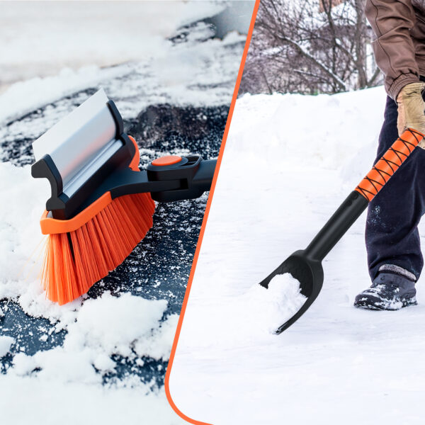 43.3" Snow Brush and Ice Scrapers for Car Windshield Extendable Detachable Snow Removal Tool for Trucks SUVS with Ergonomic Foam Grip - Image 5
