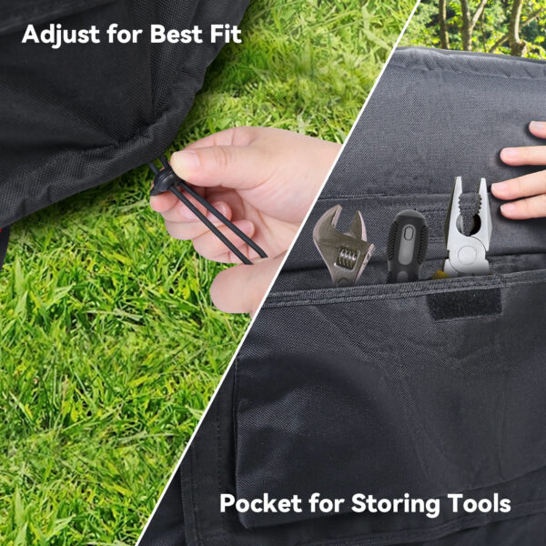 21.7 x 13.8x17.4 inches,Outdoor Generator Cover While Running Universal Portable Generator Tent for Most Generators Up to 4000W, Can Be Rolled Up and Opened All Around, Black - Image 7