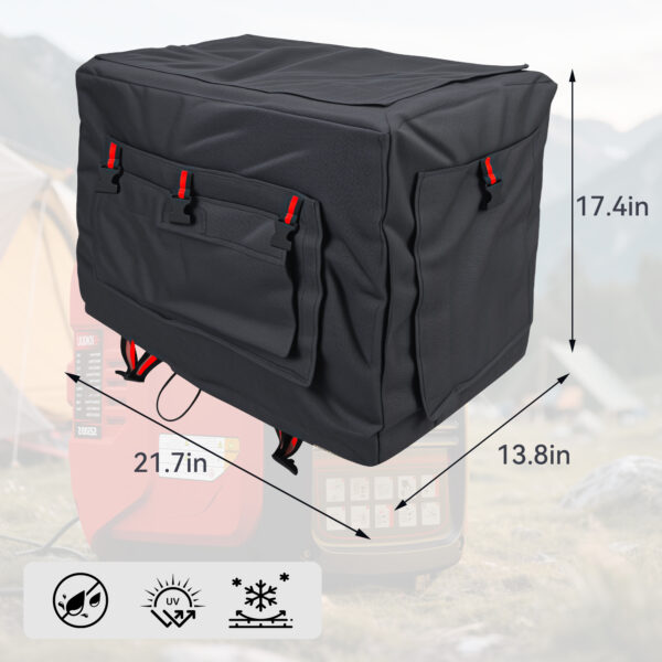 21.7 x 13.8x17.4 inches,Outdoor Generator Cover While Running Universal Portable Generator Tent for Most Generators Up to 4000W, Can Be Rolled Up and Opened All Around, Black - Image 2